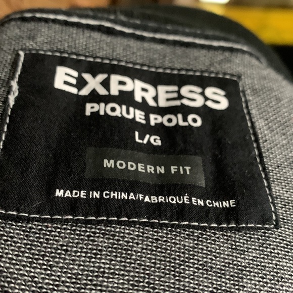 Express for Mess Grey/Black Polo...Size: L Modern Fit - Picture 4 of 4